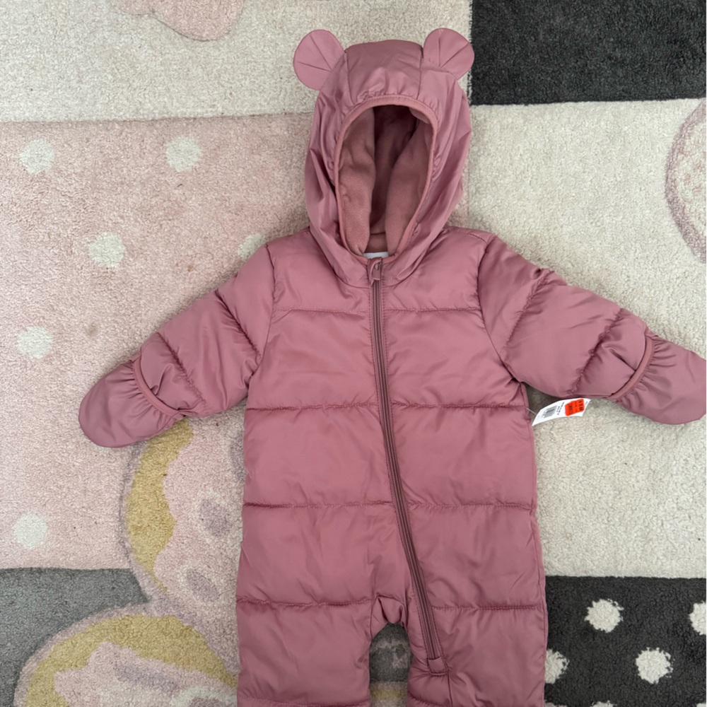 Pink Hooded Baby Snowsuit